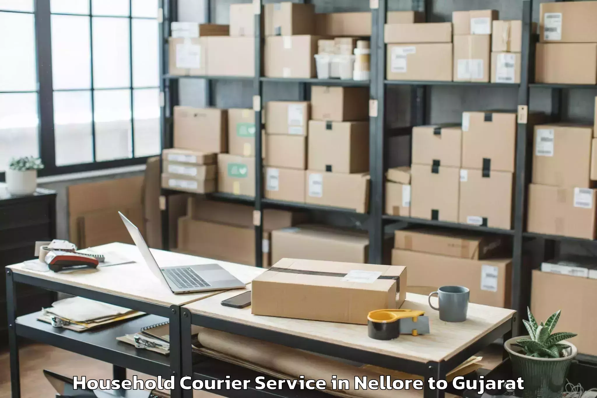 Trusted Nellore to Kamdhenu University Gandhinaga Household Courier